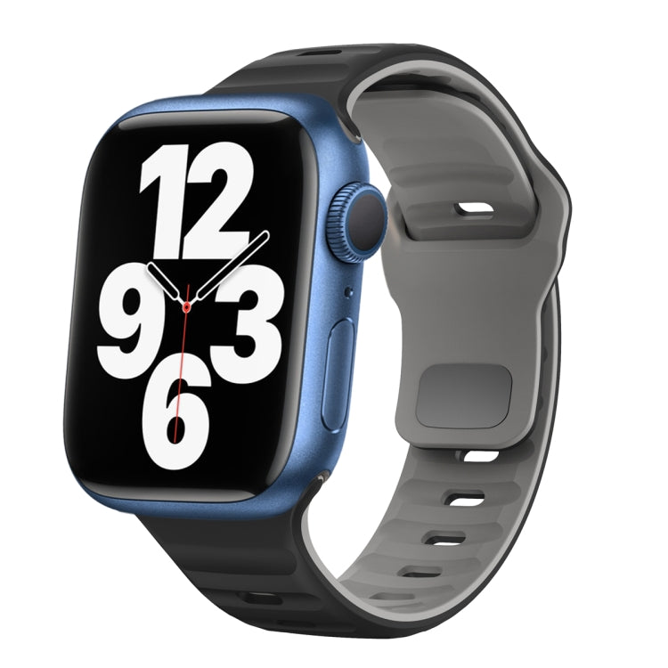 Wave Texture Reverse Buckle Silicone Watch Band, For Apple Watch Series 7 41mm, For Apple Watch Series 7 45mm, For Apple Watch SE 40mm, For Apple Watch SE 44mm