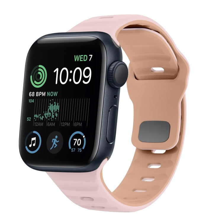 Wave Texture Reverse Buckle Silicone Watch Band, For Apple Watch Series 7 41mm, For Apple Watch Series 7 45mm, For Apple Watch SE 40mm, For Apple Watch SE 44mm