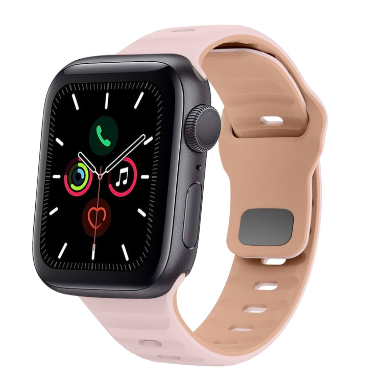 Wave Texture Reverse Buckle Silicone Watch Band, For Apple Watch Series 6 40mm, For Apple Watch Series 6 44mm, For Apple Watch Series 5 44mm, For Apple Watch Series 5 40mm