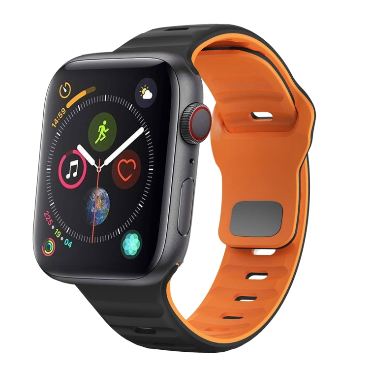 Wave Texture Reverse Buckle Silicone Watch Band, For Apple Watch Series 4 44mm, For Apple Watch Series 4 40mm, For Apple Watch Series 3 38mm, For Apple Watch Series 3 42mm