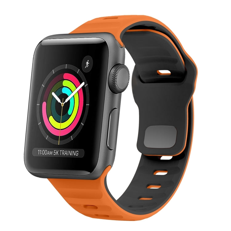 Wave Texture Reverse Buckle Silicone Watch Band, For Apple Watch Series 4 44mm, For Apple Watch Series 4 40mm, For Apple Watch Series 3 38mm, For Apple Watch Series 3 42mm