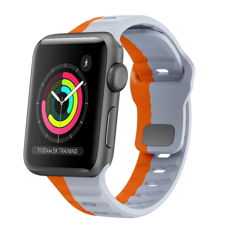 Wave Texture Reverse Buckle Silicone Watch Band, For Apple Watch Series 2 42mm, For Apple Watch Series 2 38mm, For Apple Watch 42mm, For Apple Watch 38mm