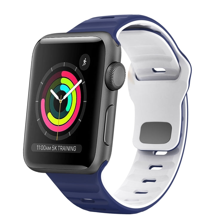 Wave Texture Reverse Buckle Silicone Watch Band, For Apple Watch Series 2 42mm, For Apple Watch Series 2 38mm, For Apple Watch 42mm, For Apple Watch 38mm
