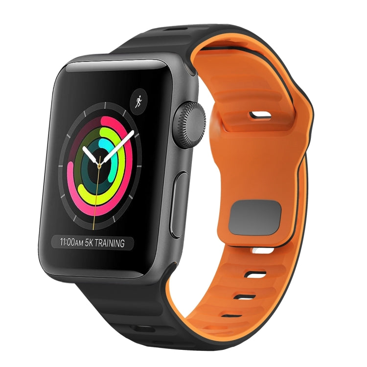 Wave Texture Reverse Buckle Silicone Watch Band, For Apple Watch Series 2 42mm, For Apple Watch Series 2 38mm, For Apple Watch 42mm, For Apple Watch 38mm