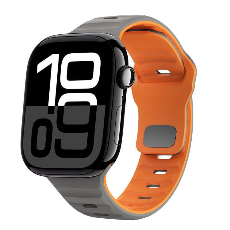 Wave Texture Reverse Buckle Silicone Watch Band, For Apple Watch Series 10 46mm, For Apple Watch Series 10 42mm, For Apple Watch SE 2023 44mm, For Apple Watch SE 2023 40mm