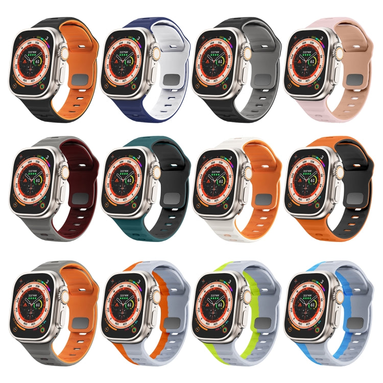 Wave Texture Reverse Buckle Silicone Watch Band, For Apple Watch Series 10 46mm, For Apple Watch Series 10 42mm, For Apple Watch SE 2023 44mm, For Apple Watch SE 2023 40mm