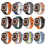 Wave Texture Reverse Buckle Silicone Watch Band, For Apple Watch Series 7 41mm, For Apple Watch Series 7 45mm, For Apple Watch SE 40mm, For Apple Watch SE 44mm