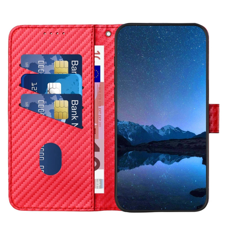 YX0070 Carbon Fiber Buckle Leather Phone Case with Lanyard, For iPhone 17e / 16e, For iPhone 17 Pro Max, For iPhone 17 Pro, For iPhone 17, For iPhone Air, For iPhone 16 Pro Max