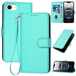 YX0070 Carbon Fiber Buckle Leather Phone Case with Lanyard, For iPhone 17e / 16e, For iPhone 17 Pro Max, For iPhone 17 Pro, For iPhone 17, For iPhone Air, For iPhone 16 Pro Max