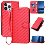 YX0070 Carbon Fiber Buckle Leather Phone Case with Lanyard, For iPhone 13 Pro Max, For iPhone 13 Pro, For iPhone 13, For iPhone 13 mini, For iPhone 12 / 12 Pro, For iPhone 12 Pro Max