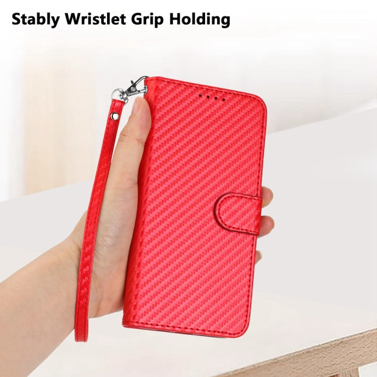 YX0070 Carbon Fiber Buckle Leather Phone Case with Lanyard, For iPhone 13 Pro Max, For iPhone 13 Pro, For iPhone 13, For iPhone 13 mini, For iPhone 12 / 12 Pro, For iPhone 12 Pro Max