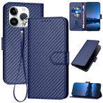 YX0070 Carbon Fiber Buckle Leather Phone Case with Lanyard, For iPhone 13 Pro Max, For iPhone 13 Pro, For iPhone 13, For iPhone 13 mini, For iPhone 12 / 12 Pro, For iPhone 12 Pro Max