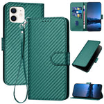 YX0070 Carbon Fiber Buckle Leather Phone Case with Lanyard, For iPhone 13 Pro Max, For iPhone 13 Pro, For iPhone 13, For iPhone 13 mini, For iPhone 12 / 12 Pro, For iPhone 12 Pro Max