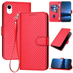 YX0070 Carbon Fiber Buckle Leather Phone Case with Lanyard, For iPhone 12 mini, For iPhone 11 Pro Max, For iPhone 11, For iPhone 11 Pro, For iPhone X / XS, For iPhone XR