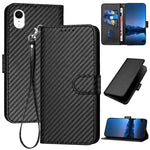 YX0070 Carbon Fiber Buckle Leather Phone Case with Lanyard, For iPhone 12 mini, For iPhone 11 Pro Max, For iPhone 11, For iPhone 11 Pro, For iPhone X / XS, For iPhone XR