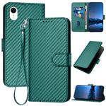 YX0070 Carbon Fiber Buckle Leather Phone Case with Lanyard, For iPhone 12 mini, For iPhone 11 Pro Max, For iPhone 11, For iPhone 11 Pro, For iPhone X / XS, For iPhone XR