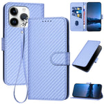 YX0070 Carbon Fiber Buckle Leather Phone Case with Lanyard, For iPhone 16 Pro, For iPhone 16 Plus, For iPhone 16, For iPhone 15 Pro Max, For iPhone 15 Pro, For iPhone 15 Plus