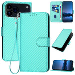 YX0070 Carbon Fiber Buckle Leather Phone Case with Lanyard, For iPhone 17e / 16e, For iPhone 17 Pro Max, For iPhone 17 Pro, For iPhone 17, For iPhone Air, For iPhone 16 Pro Max