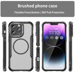 Carbon Fiber Texture MagSafe Translucent Phone Case, For iPhone 11 Pro Max, For iPhone 11, For iPhone 11 Pro