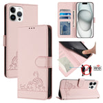 Cat Rat Embossed Pattern RFID Leather Phone Case with Lanyard, For iPhone 13 mini, For iPhone 12/12 Pro, For iPhone 12 Pro Max, For iPhone 12 mini, For iPhone 11 Pro Max, For iPhone 11, For iPhone 11 Pro, For iPhone XS / X