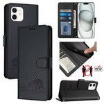 Cat Rat Embossed Pattern RFID Leather Phone Case with Lanyard, For iPhone 13 mini, For iPhone 12/12 Pro, For iPhone 12 Pro Max, For iPhone 12 mini, For iPhone 11 Pro Max, For iPhone 11, For iPhone 11 Pro, For iPhone XS / X