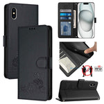 Cat Rat Embossed Pattern RFID Leather Phone Case with Lanyard, For iPhone 13 mini, For iPhone 12/12 Pro, For iPhone 12 Pro Max, For iPhone 12 mini, For iPhone 11 Pro Max, For iPhone 11, For iPhone 11 Pro, For iPhone XS / X