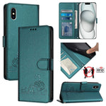 Cat Rat Embossed Pattern RFID Leather Phone Case with Lanyard, For iPhone 13 mini, For iPhone 12/12 Pro, For iPhone 12 Pro Max, For iPhone 12 mini, For iPhone 11 Pro Max, For iPhone 11, For iPhone 11 Pro, For iPhone XS / X