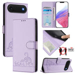 Cat Rat Embossed Pattern RFID Leather Phone Case with Lanyard, For iPhone 17 Pro Max, For iPhone 17 Pro, For iPhone 17, For iPhone Air, For iPhone SE 2024, For iPhone 15 Pro Max, For iPhone 15 Pro, For iPhone 15 Plus