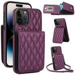 YM015 Crossbody Rhombic Card Bag RFID Phone Case, For iPhone 14 Pro Max, For iPhone 13 Pro Max, For iPhone 13 Pro, For iPhone 13, For iPhone 12 / 12 Pro, For iPhone 12 Pro Max, For iPhone 11 Pro Max, For iPhone 11