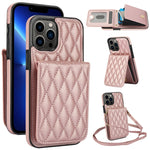YM015 Crossbody Rhombic Card Bag RFID Phone Case, For iPhone 14 Pro Max, For iPhone 13 Pro Max, For iPhone 13 Pro, For iPhone 13, For iPhone 12 / 12 Pro, For iPhone 12 Pro Max, For iPhone 11 Pro Max, For iPhone 11