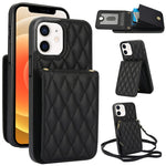 YM015 Crossbody Rhombic Card Bag RFID Phone Case, For iPhone 14 Pro Max, For iPhone 13 Pro Max, For iPhone 13 Pro, For iPhone 13, For iPhone 12 / 12 Pro, For iPhone 12 Pro Max, For iPhone 11 Pro Max, For iPhone 11