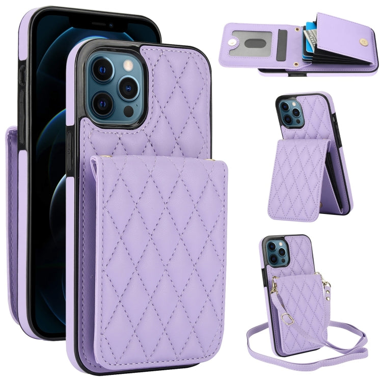 YM015 Crossbody Rhombic Card Bag RFID Phone Case, For iPhone 14 Pro Max, For iPhone 13 Pro Max, For iPhone 13 Pro, For iPhone 13, For iPhone 12 / 12 Pro, For iPhone 12 Pro Max, For iPhone 11 Pro Max, For iPhone 11