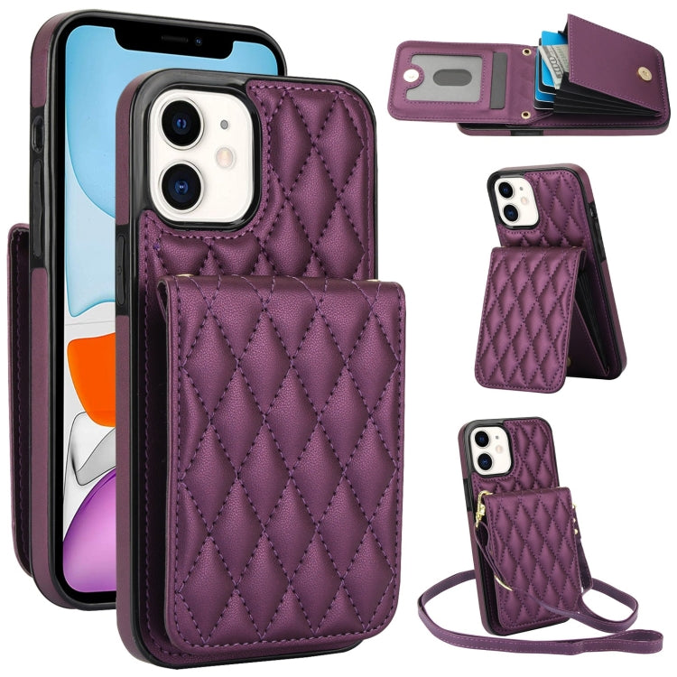 YM015 Crossbody Rhombic Card Bag RFID Phone Case, For iPhone 14 Pro Max, For iPhone 13 Pro Max, For iPhone 13 Pro, For iPhone 13, For iPhone 12 / 12 Pro, For iPhone 12 Pro Max, For iPhone 11 Pro Max, For iPhone 11