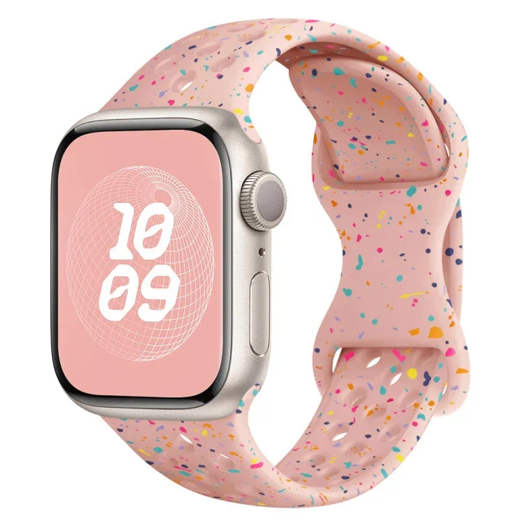 Hole Style Butterfly Buckle Camouflage Silicone Watch Band, For Apple Watch Ultra 2 49mm, For Apple Watch Series 9 45mm, For Apple Watch Series 9 41mm, For Apple Watch Ultra 49mm
