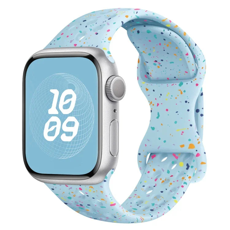 Hole Style Butterfly Buckle Camouflage Silicone Watch Band, For Apple Watch Ultra 2 49mm, For Apple Watch Series 9 45mm, For Apple Watch Series 9 41mm, For Apple Watch Ultra 49mm