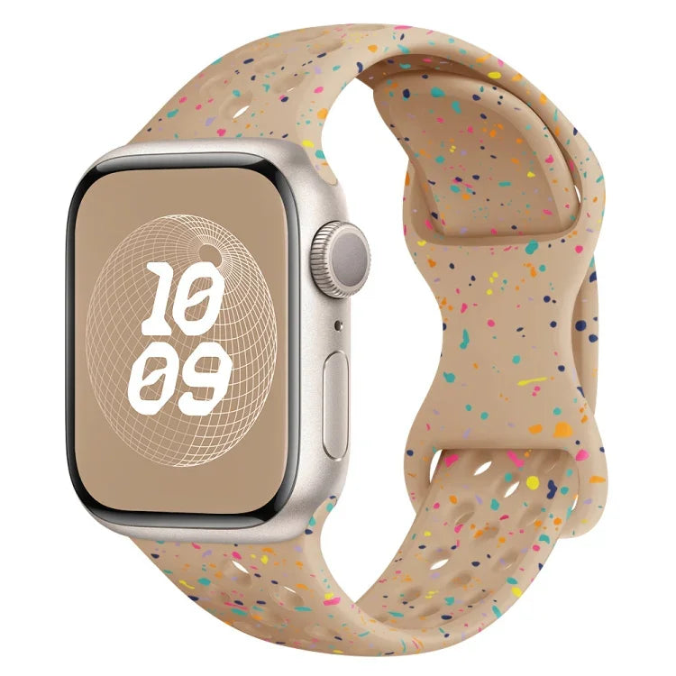 Hole Style Butterfly Buckle Camouflage Silicone Watch Band, For Apple Watch Series 4 44mm, For Apple Watch Series 4 40mm, For Apple Watch Series 3 38mm, For Apple Watch Series 3 42mm
