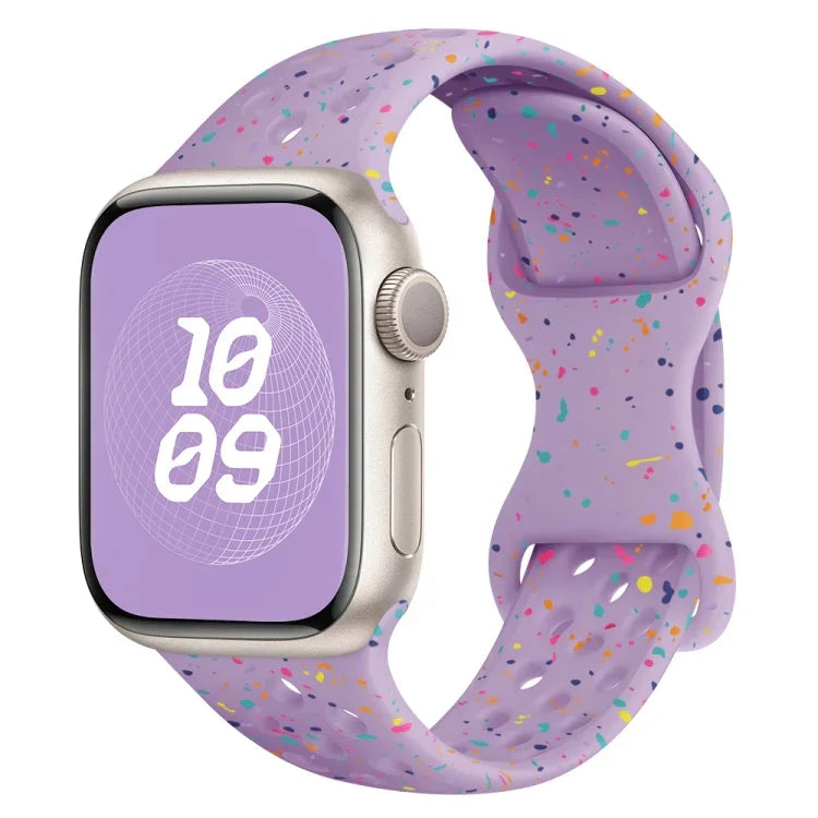 Hole Style Butterfly Buckle Camouflage Silicone Watch Band, For Apple Watch Series 4 44mm, For Apple Watch Series 4 40mm, For Apple Watch Series 3 38mm, For Apple Watch Series 3 42mm