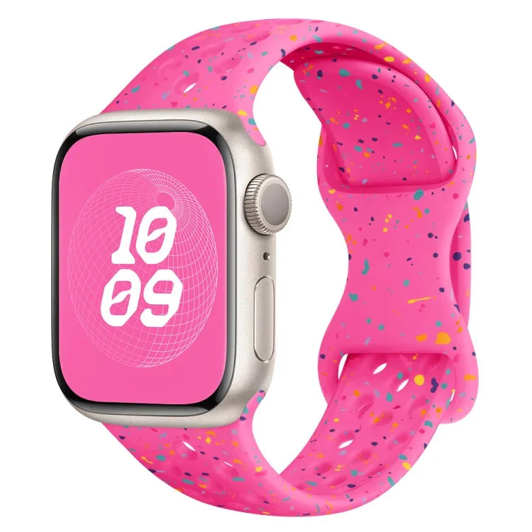 Hole Style Butterfly Buckle Camouflage Silicone Watch Band, For Apple Watch Series 4 44mm, For Apple Watch Series 4 40mm, For Apple Watch Series 3 38mm, For Apple Watch Series 3 42mm
