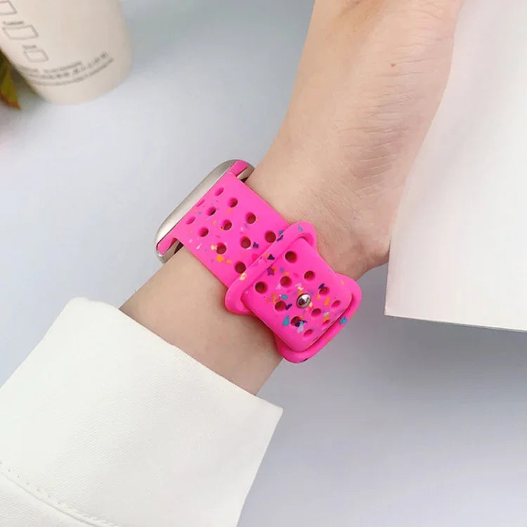 Hole Style Butterfly Buckle Camouflage Silicone Watch Band, For Apple Watch Ultra 2 49mm, For Apple Watch Series 9 45mm, For Apple Watch Series 9 41mm, For Apple Watch Ultra 49mm