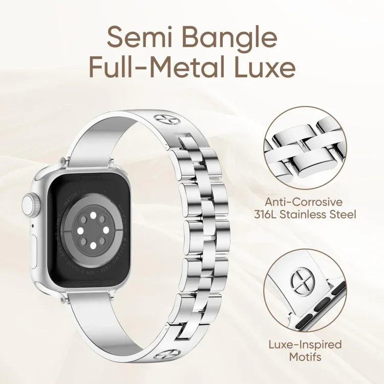Cross Bracelet Stainless Steel Watch Band, For Apple Watch SE 2023 44mm, For Apple Watch SE 2023 40mm, For Apple Watch Ultra 2 49mm, For Apple Watch Series 9 45mm, For Apple Watch Series 9 41mm, For Apple Watch Ultra 49mm, For Apple Watch Series 8 41mm...