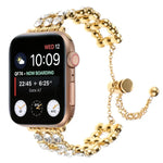 Rhinestone Metal Bracelet Watch Band, For Apple Watch SE 40mm, For Apple Watch SE 44mm, For Apple Watch Series 6 40mm, For Apple Watch Series 6 44mm, For Apple Watch Series 5 44mm, For Apple Watch Series 5 40mm, For Apple Watch Series 4 44mm           ...