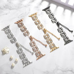 Rhinestone Metal Bracelet Watch Band, For Apple Watch SE 40mm, For Apple Watch SE 44mm, For Apple Watch Series 6 40mm, For Apple Watch Series 6 44mm, For Apple Watch Series 5 44mm, For Apple Watch Series 5 40mm, For Apple Watch Series 4 44mm           ...