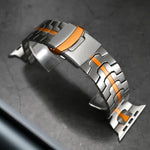 Double Lock Buckle Turtle Titanium Steel Watch Band, For Apple Watch 42mm, For Apple Watch 38mm