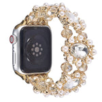 Beaded Pearl Gemstone Bracelet Watch Band, For Apple Watch SE 40mm, For Apple Watch SE 44mm, For Apple Watch Series 6 40mm, For Apple Watch Series 6 44mm, For Apple Watch Series 5 44mm, For Apple Watch Series 5 40mm, For Apple Watch Series 4 44mm      ...
