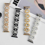 Beaded Pearl Gemstone Bracelet Watch Band, For Apple Watch SE 40mm, For Apple Watch SE 44mm, For Apple Watch Series 6 40mm, For Apple Watch Series 6 44mm, For Apple Watch Series 5 44mm, For Apple Watch Series 5 40mm, For Apple Watch Series 4 44mm      ...
