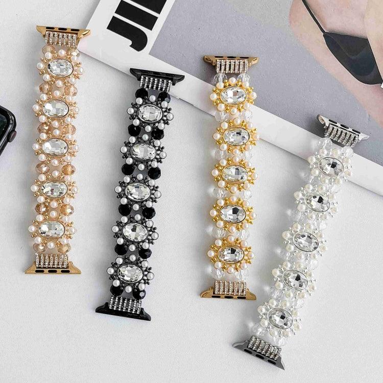 Beaded Pearl Gemstone Bracelet Watch Band, For Apple Watch SE 40mm, For Apple Watch SE 44mm, For Apple Watch Series 6 40mm, For Apple Watch Series 6 44mm, For Apple Watch Series 5 44mm, For Apple Watch Series 5 40mm, For Apple Watch Series 4 44mm      ...