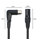 XK041L XLR 3pin Straight Male to Elbow Female Audio Cable, 0.3m, 1m, 2m, 3m, 5m, 10m