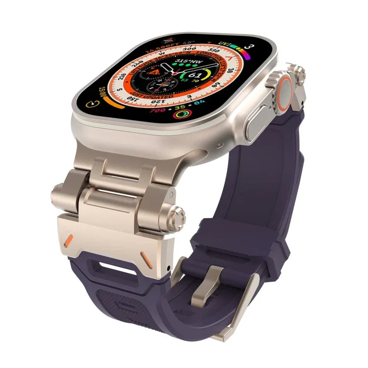 Stainless Steel Connector TPU Watch Band, For Apple Watch Series 9 45mm, For Apple Watch Ultra 49mm