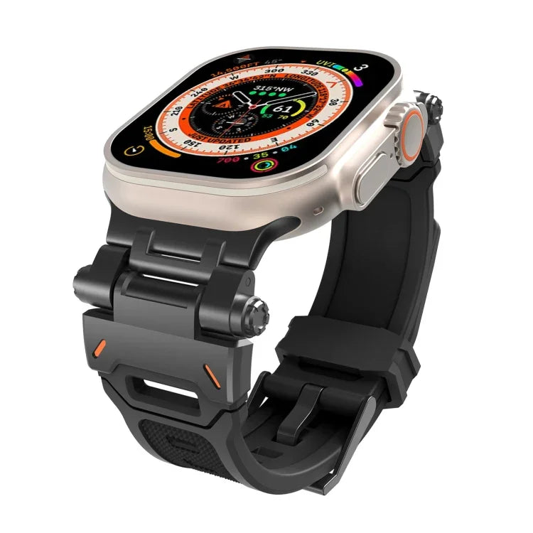 Stainless Steel Connector TPU Watch Band, For Apple Watch Series 8 45mm, For Apple Watch SE 2022 44mm
