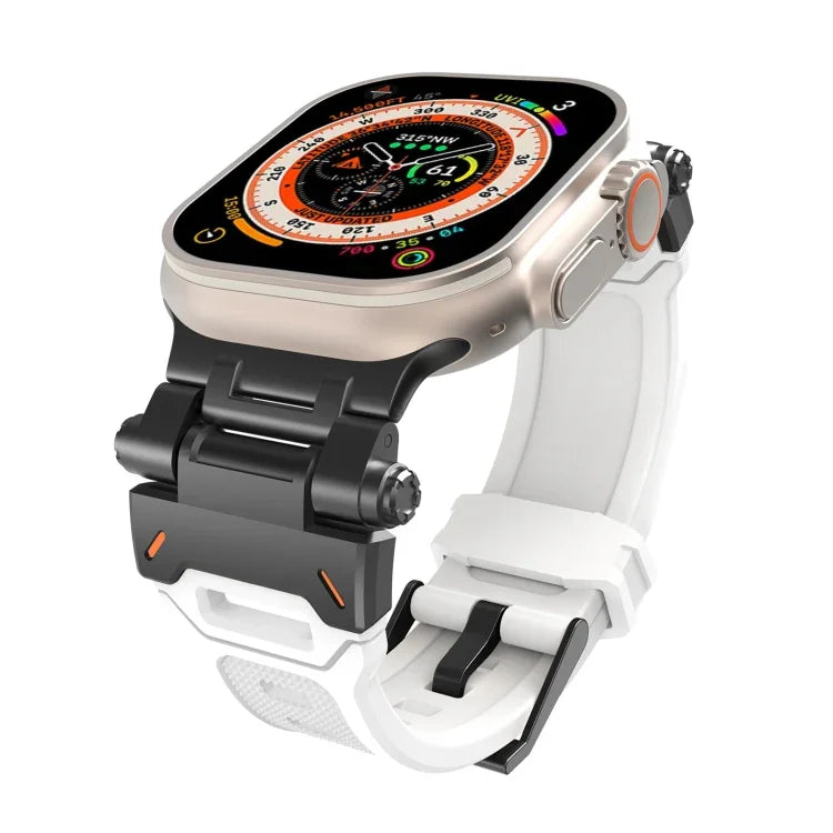 Stainless Steel Connector TPU Watch Band, For Apple Watch Series 8 45mm, For Apple Watch SE 2022 44mm